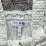 Shyanne  Tie Front Knit Sweater Tank White Large Photo 6