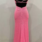 La Femme 29986 Pink Sequin Strappy Back Prom Dress Gown 4 Photo 0