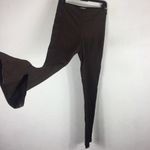 Good American  Chocolate Brown Faux Suede Pant Size 8 Boss Split Hem Straight Leg Photo 13
