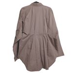 Good American Womens Dart Poplin Shirt Button Up Brown Long Sleeve Pleated 5 New Photo 4