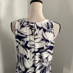 Anne Klein Pleated Bloomcore Dress Size 6 Navy White Floral Mature A-Line Work Photo 3