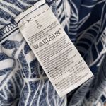 Old Navy Blue White Leaf Pattern Buttoned Linen Sun Dress, Small Photo 4