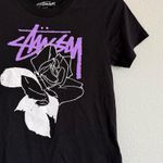 Stüssy Black/White/Purple Rose Tee. Size Medium Black Photo 2