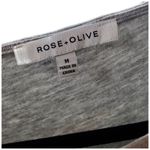 Rose + Olive  Gray Short Sleeve Top with Embroidery Womens Size Medium Photo 1