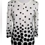 Talbots  White and Black Polka Dot Cardigan Size Petite Photo 1