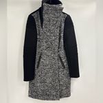 Diane Von Furstenberg  DVF Lulu Wool blend Boucle Long Coat Gray Black Women’s 0 Photo 3