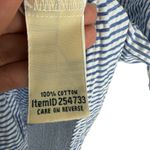 L.L.Bean Blue White Pinstriped 100% Cotton 3/4 Sleeve Collared Button Up Size M Photo 5