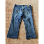 BKE Denim Lily Stretch Crop Jeans Size 28 Blue Mid Rise Flare Capri Photo 5