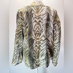 Chico's Chico’s Olive Gold Bronze & Ivory Animal Striped Button Front Jacket Size 1/M Photo 5