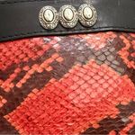 Brighton Vintage  Red/Black Snakeskin Leather Small Pouch Crossbody Bag NO STRAP! Photo 9