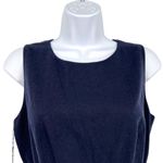 Susana Monaco Wool Blend Belted Navy Blue Leather Panel Dress Size 4 NWT Photo 3