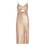 L'Agence Femme Sequin Cutout Midi Rose Gold Dress Size 0 Photo 3