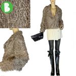 PICADILLY BEIGE & BLACK EYELASH FRINGE BLAZER (L) Size L Photo 1