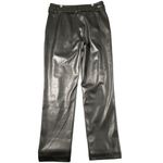 Loft  Womens 8 Tall Black Imitation Leather Flat Front Casual Dress Career Pants‎ Photo 7