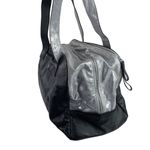 Lululemon  Urban Sanctuary Black Silver Metallic Faux Leather Duffel Bag Handbag Photo 4