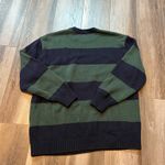 Hollister  Navy Blue & Hunter Green Striped Oversized Sweater Photo 4