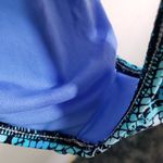 New Sunsets Size 34DD Blue Snakeskin Print One Piece Ruffle Swimsuit Photo 3