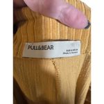 Pull & Bear  Gold Yellow Ribbed Textured Capri Cropped Pants Women Sz 4 Photo 7
