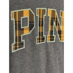 Victoria's Secret  Pink Gray Sweatshirt, Plaid Lettering, Glitter, Small Photo 2