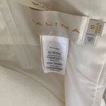 David's Bridal NWT  Ivory Empire Crinkle Chiffon Gown with Lace Applique Size 10 Photo 5