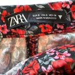 ZARA  women's size small red floral mini pleated skirt Photo 2