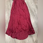 ASTR  Burgundy Satin Midi Dress Photo 6