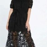 Bardot  Black Off The Shoulders Lace Overlay Gracie Midi Dress Size 4 XS Photo 0