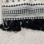 Madewell  Size S Dress Scatterblock Tassel Shift Cap Sleeve White Black Women’s Photo 6