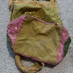Sequin Embellished Shoulder Bag in Green and Pink Photo 7