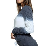 Chaser Bliss Tie Dye Knit Shirred Long Sleeve Pullover Sweater Blue Size XS Photo 1