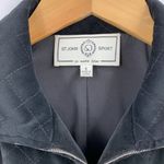 St. John Sport Black Quilted Velveteen Zip Jacket Size Small Photo 3
