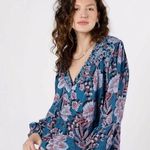 Band of Gypsies Band of the Free Women’s Josie Sapphire Mixed Print Long Sleeve Top Photo 0