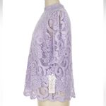 Nanette Lepore  Chic Lilac Lavender Floral Lace Puff Sleeve Blouse Size M NWT Photo 2