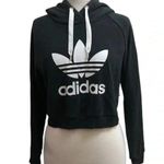Adidas  Treofoil Black Cropped Logo Hoodie Photo 1