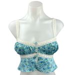 For Love & Lemons Alana Floral Print Lace Strap Cami Camisole Crop Top Size XXS Photo 0