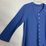 Vintage Cut Loose Top Womens XS Linen Cotton Oversize Beachy Lagenlook Old Money Blue Photo 2