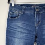 Amethyst Jeans  Dark Wash Boot Cut Raw Hem Photo 3