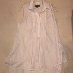 Banana Republic White And Sparkly Gold Sheer Tank Photo 0