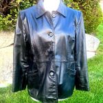 Style & Co Black Leather Petite Jacket Photo 1