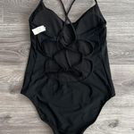 Aerie NWT  Strappy Back Full Coverage One Piece Swimsuit Black Removable Pads XL Photo 0