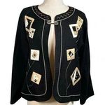 Yak Magik Fun Funky Embellished Cotton Silk Vintage Jacket Women Size Large Black Photo 0