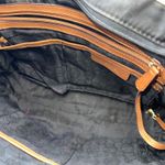 Michael Kors  Black Nylon Tote Bag Brown Trim Gold Hardware Travel Shopper Photo 4