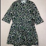 Tuckernuck Verdant Iris Royal Shirt Dress Size S NWT Cotton Floral Pockets Black Photo 8
