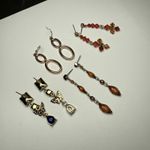 Rhinestone Dangle Drop Pierced Earrings Lot Of 4 Mix Some Bead Beaded Photo 6