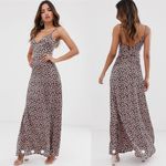 ASOS Club L London leopard pink low back cami sleeveless maxi dress size 12 Photo 1