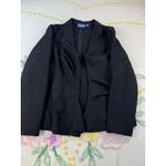 Vera Wang Simply Vera Women Black Waterfall Ruffle Open Front Blazer Jacket XL Photo 1
