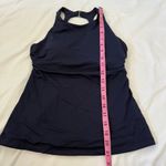Athleta  Swim Maldives Bra Cup Tankini Top Navy Blue Open Back Swim Athletic Wire Photo 5