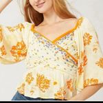 Free People  Mirabella Top - Yellow Floral - Size Small Photo 0
