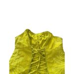 Women's Large Neon Green Yellow Boho Corset Tie Boho Festival Sleeveless Top Photo 2