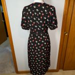 Commense Floral Midi Dress Short Sleeve Wrap Style Black Red Flowers M Size M Photo 3